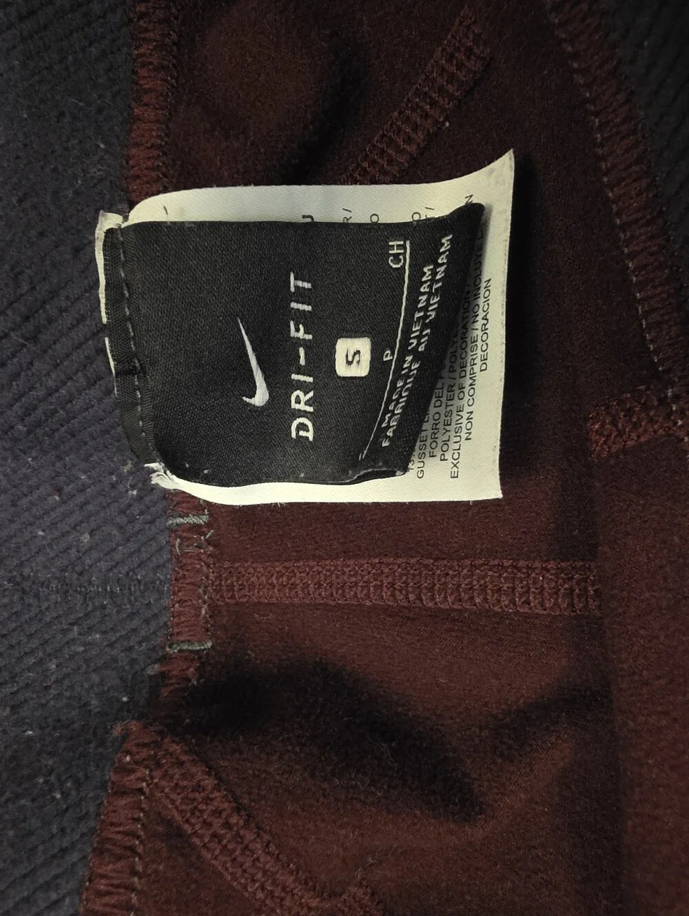 Nike womens dry fit burgundy leggings size small - Picture 2 of 3